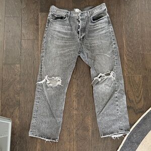 Agolde Women's Distressed Gray Boyfriend Jeans